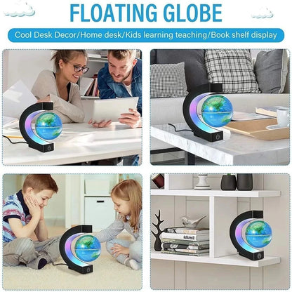 Magnetic Levitating Globe World Map with LED light Home Office Decoration Educational Gifts for Kids US Plug