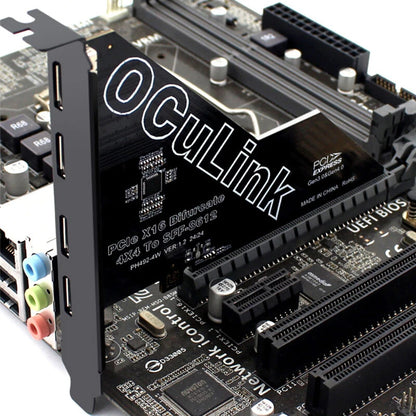 PH492-4W PCIe4 0 X16 to Oculink SFF-8612 Extension Card 4 Port Bifurcation Support for U.2 SSD External GPU High Bandwidth 64Gbps PCIe Gen4 Expansion Card