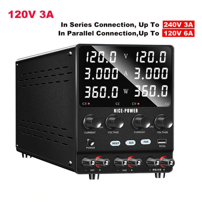 KUAIQU SPS-2KD Dual-Channel DC Power Supply Series Parallel Independent Triple Output Function Bench Power 120V 60V 30V