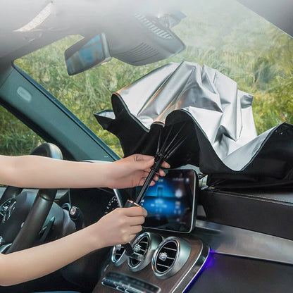 Car Windshield Shade Umbrella - Foldable Car Umbrella Sunshade Cover UV Block Car Front Window Heat Insulation