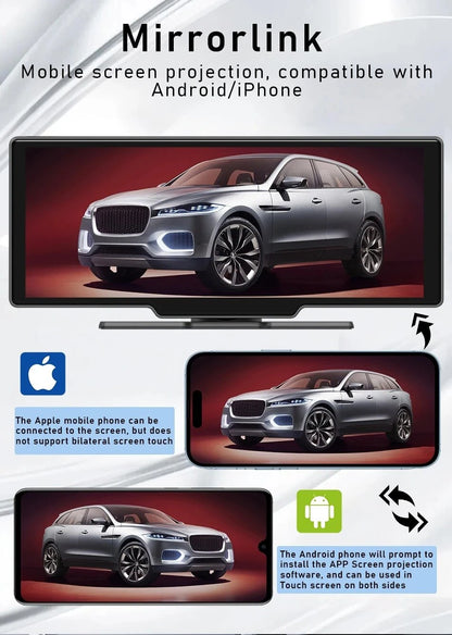 10.26 inch Portable bluetooth Car MP5 Player HD Large Screen Wireless Carplay Car Radio Built-in 1W Speaker