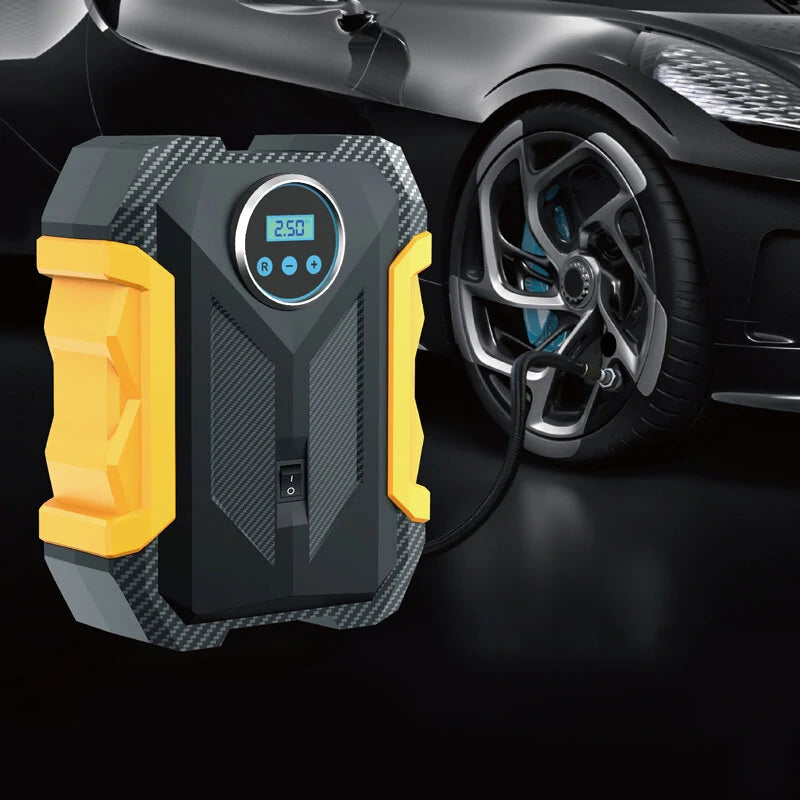 CARSUN 120W Portable Air Compressor Digital Tire Inflation Pump with LED Light Tire Pump Compressor For Car Motorcycle