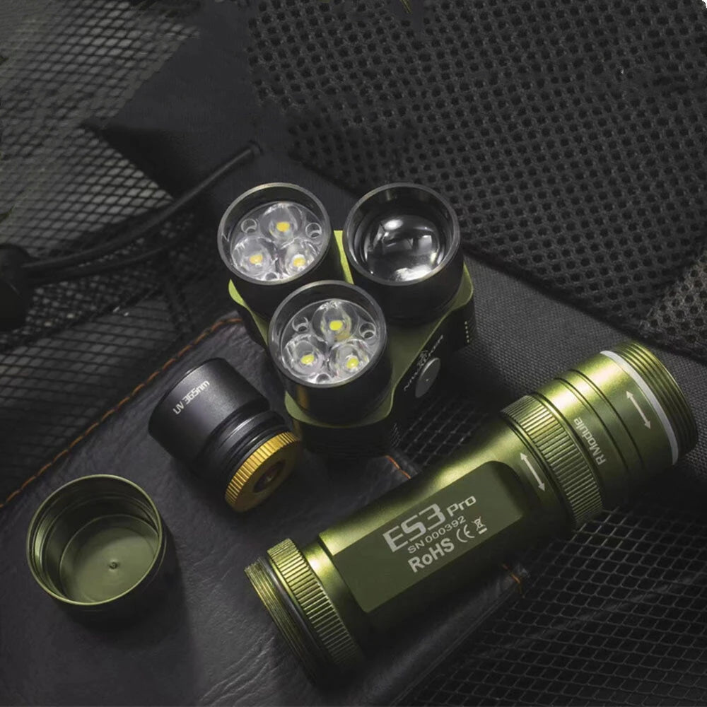 Niwalker ES3 Pro 3500LM CW & NW Multipurpose Powerful 21700 Flashlight Type-C Rechargeable Multi Light Sources Strong Light LED Torch