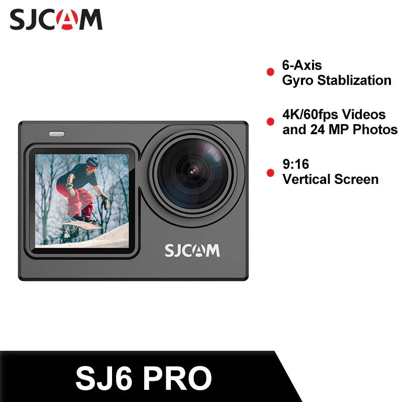 SJCAM SJ6 PRO Action Camera 4K 60FPS 24MP Wifi  6-Axis Gyroscope Stabilization 165 FOV Sports Video Cameras Dual Screen