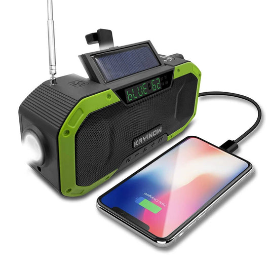 Portable Multifunctional Emergency Solar Hand Crank Radio 5000mAh Power Bank Cranker AM, FM, Compass, LED Flash Light Camping Radio Survival Kit Radio