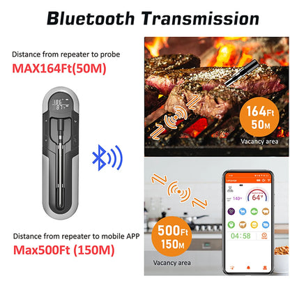 -4F to 212F Bluetooth Wireless Meat Steak Food Electronic Thermometer Grill Probe Smart Meat Food Kitchen Wireless Grill Thermometer