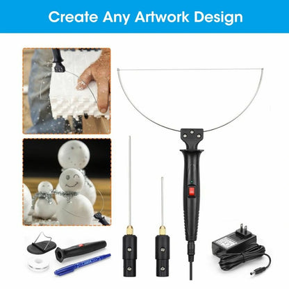 Electric Foam Cutter GOCHANGE Electric Cutting Machine Pen Tools Kit US Plug 100-240V /18W Styrofoam Cutting Pen with Electronic Voltage Transformer Adaptor For Foam Cutting, Holes Digging, Details Handling