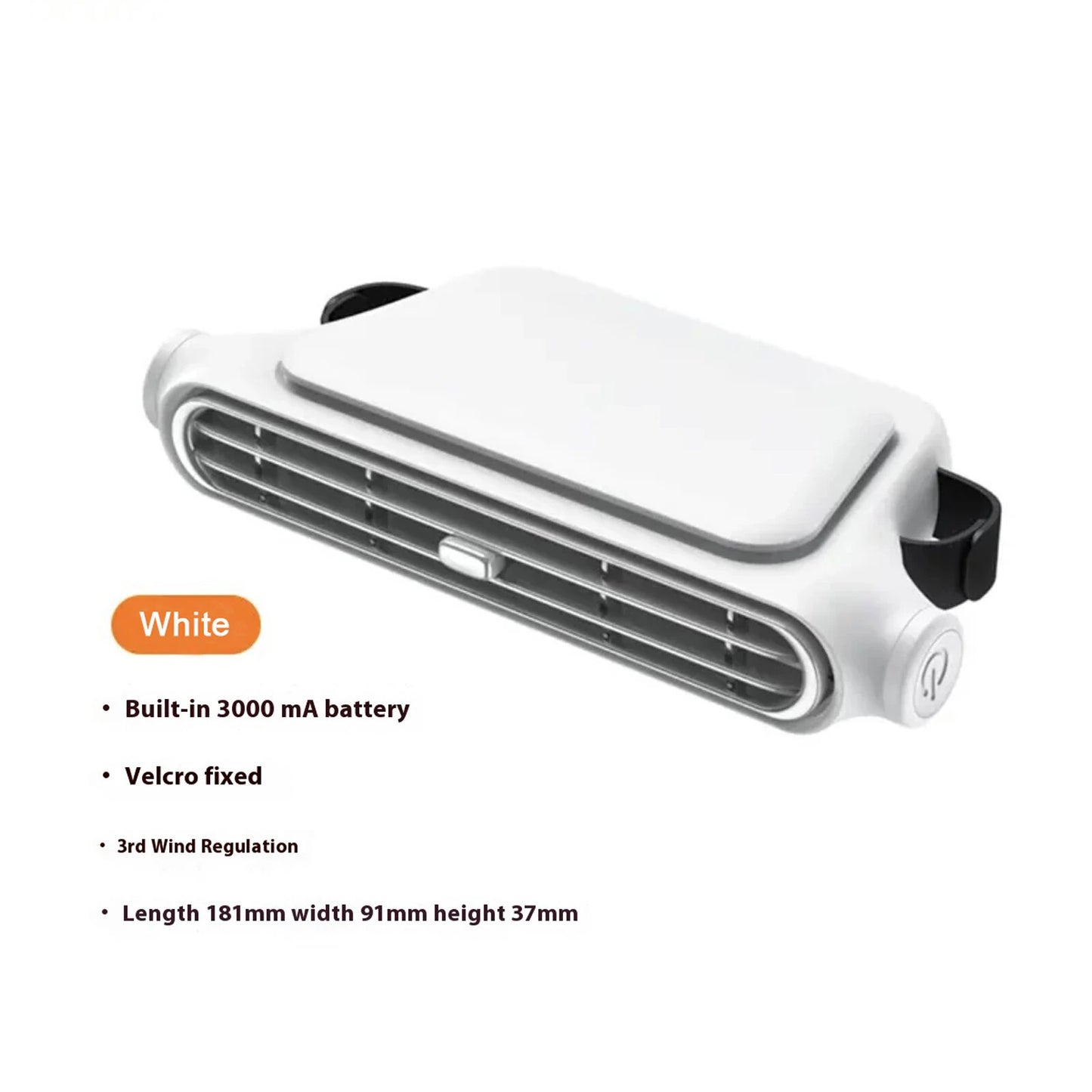 Portable Car Seat Fan for Front Rear Seat Passenge USB Powered Car Headrest Cooling Air Fan Adjustable Strap Car Interior Fan