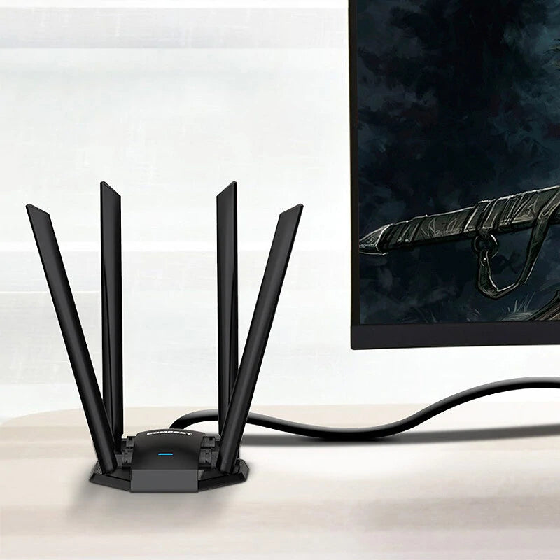 COMFAST CF-WU785AC 1300Mbps Wireless Network Card 2.4G/5GHz Dual Band USB WiFi Receiver Adapter with 4*6dbi High Gain Antenna