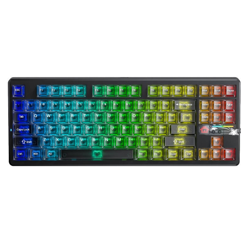 AULA F87 Pro V2 Custom Mechanical Keyboard with LED Matrix Display Gasket Structure Wireless Tri-Mode 80% Layout RGB Hotswap Keys 8K Return 10000mAh Esports Gaming Keyboard