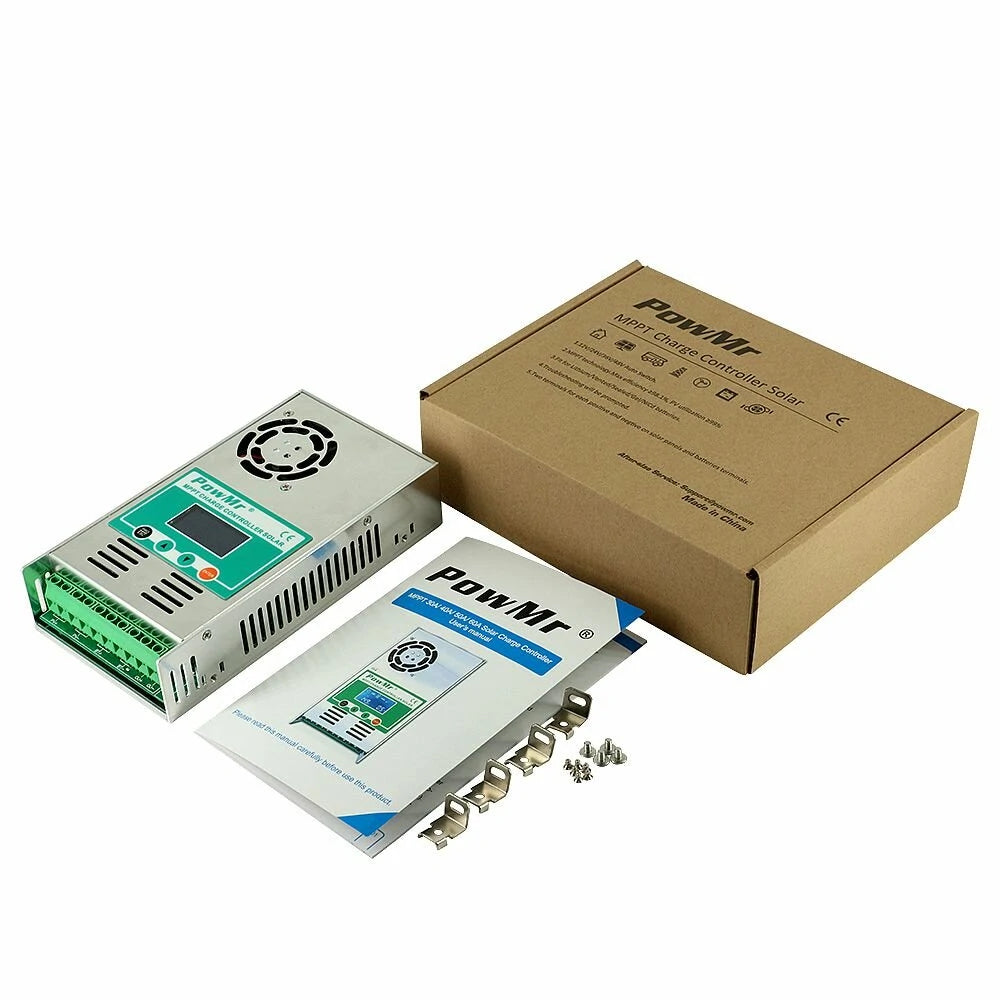 PowMr MPPT 60A Solar Charge and Discharge Controller 12V 24V 36V 48V Auto for Max PV 190VDC Lead Acid Lithium Battery