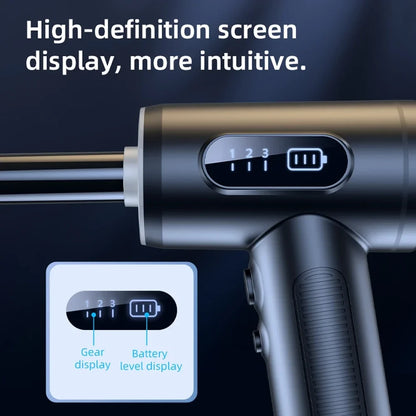 Handheld Portable Digital Dust Blower 50000rpm Blowing And Suction Integrated Air Pumping Vacuum Cordless Dust Blower with LED Light