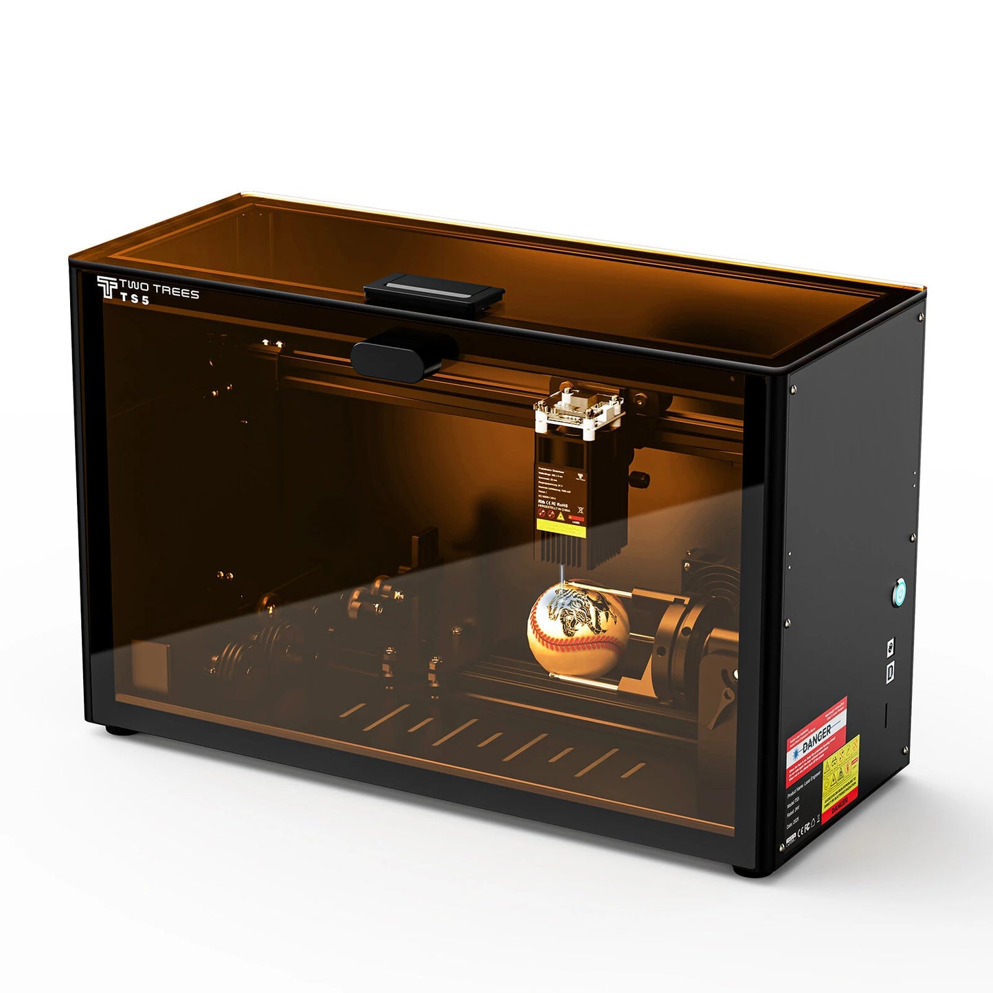 [EU Direct]TWO TREES TS5 4-in-1 Rotary Laser Engraver 10,000 mm/min Engraving Speed Eye Protaction Enclosed Design Laser Machine for Cups Rings Balls