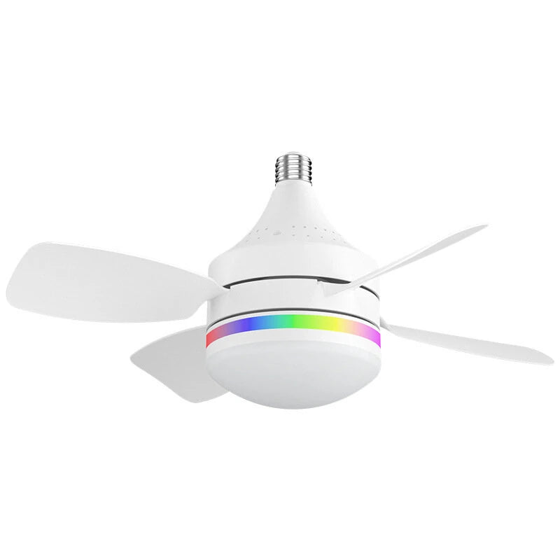 LED E27 Ceiling Fan Light Dimmable with Remote Control 3-Speed RGB Mood Lighting 3 Color Temperature Quiet Operation