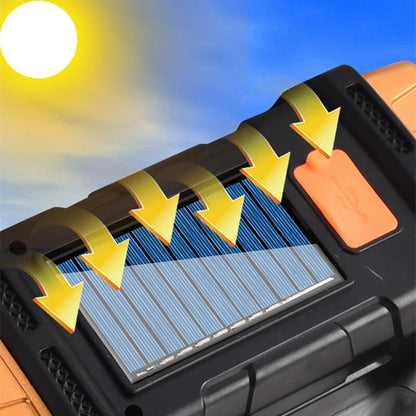 Portable Solar LED Flashlight With COB Work Lights USB Rechargeable Handheld Camping Light 4 Lighting Modes Outdoor Powerful Solar Torch Light