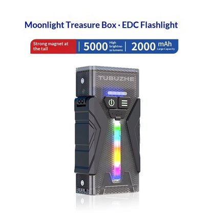 BIKIGHT SD-M19 5000LM Multiple Light Sources Flashlight with RGB Side Light Magnetic Adsoption Type-C Rechargeable Super Bright LED Torch Waterproof Outdoor Camping Emergency Work Lamp