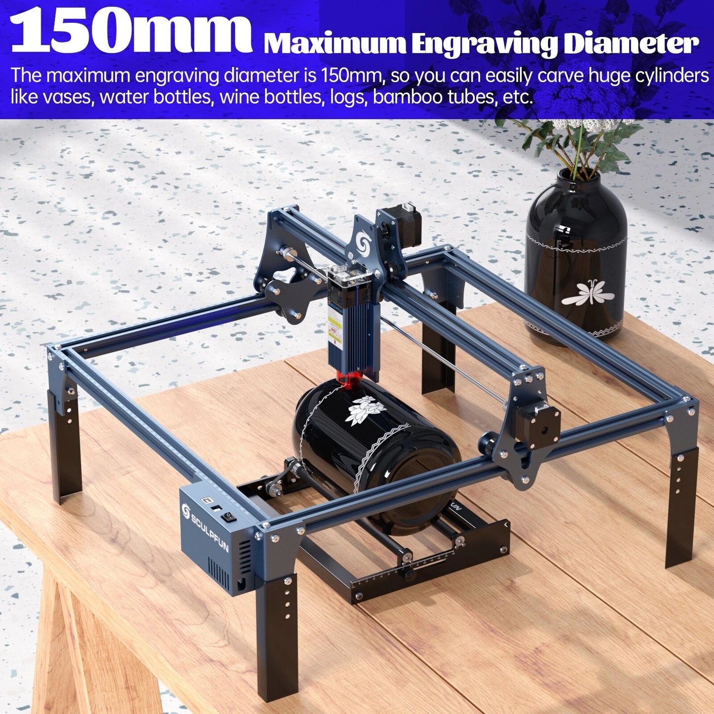 [EU Direct]SCULPFUN S30 Pro Max 20W Laser Engraver Cutter Optional Bundle with TS1 3.5 inch Control Terminal Touscreen or Laser Rotary Roller for DIY Engraving Cutting