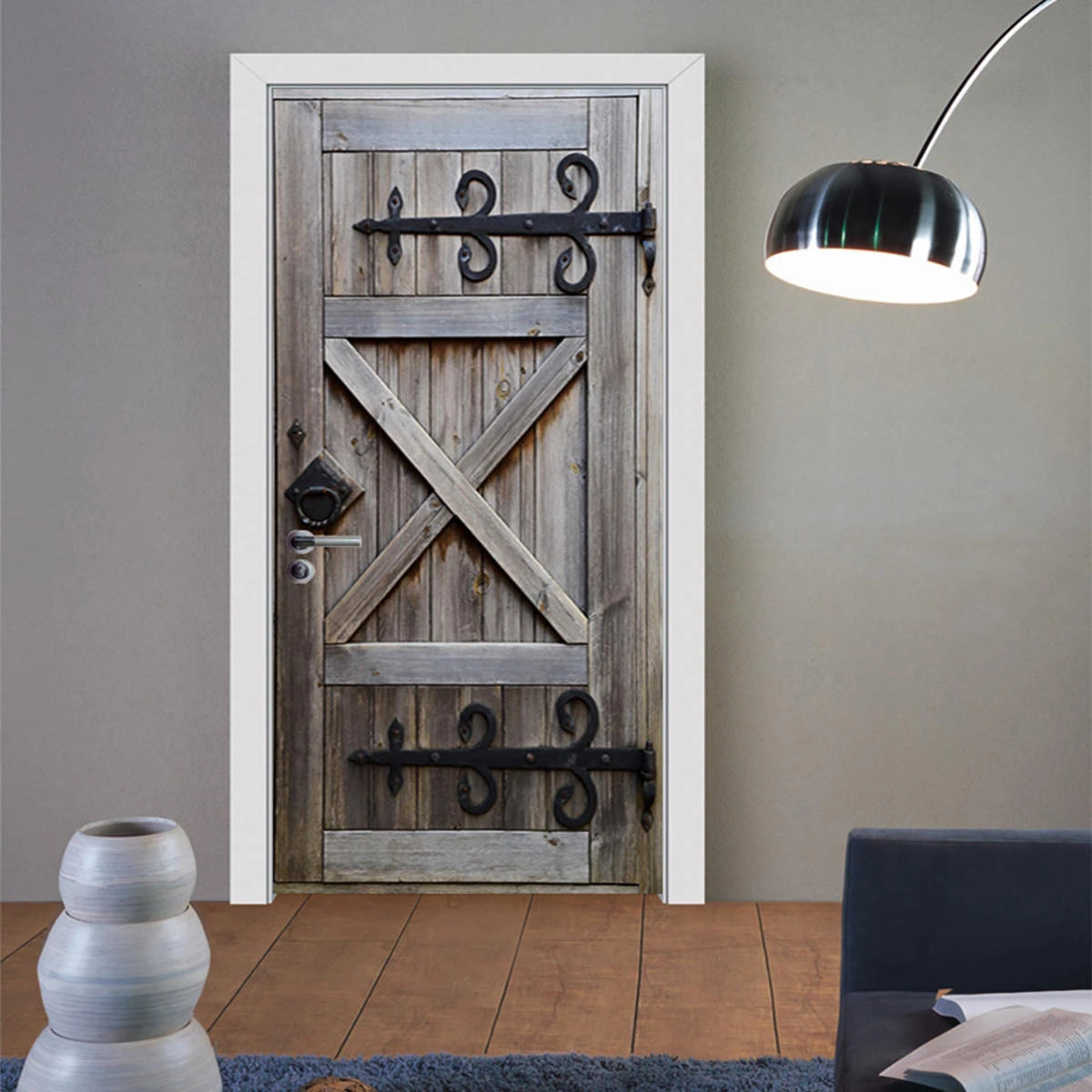 Vintage 3D Art Door Wall Fridge Sticker Decal Self Adhesive Scenery Mural Home Office Decor