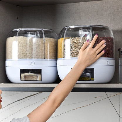 AGSIVO Grain Rice Storage Container Dispenser 360 Rotating Rice Dispenser Kitchen Organizer