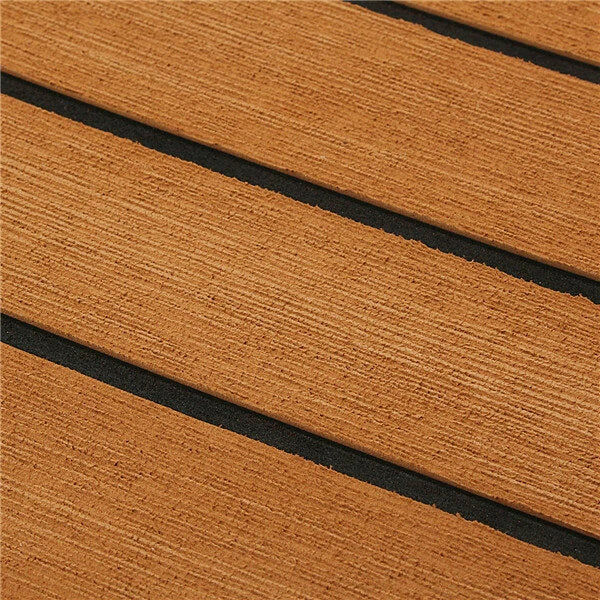 ELuto 240cm x 90cm x 5mm EVA Foam Teak Decking Sheet Boat Yacht Floor Mat Self-Adhesive Marine Flooring Faux Carpet Sticker Non-slip