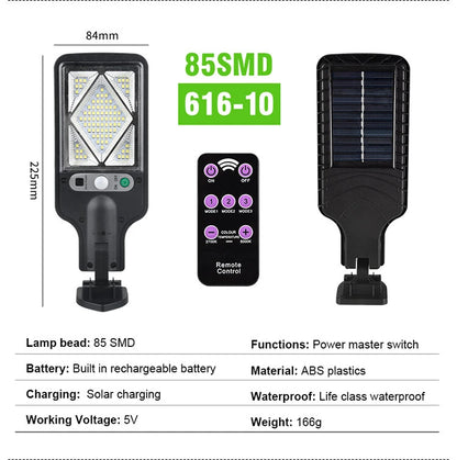 Outdoor LED Solar Street Light Human Sensing Garden Wall Light Waterproof With Remote Control Garden Dew Lamp