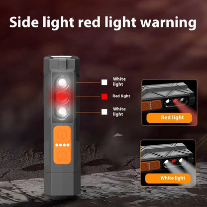 2000LM High Brightness Outdoor LED Flashlight with Sidelight Multi Light Source Strong Light Long-Range Emergency Charging Treasure Home Work Lighting Portable LED Torch