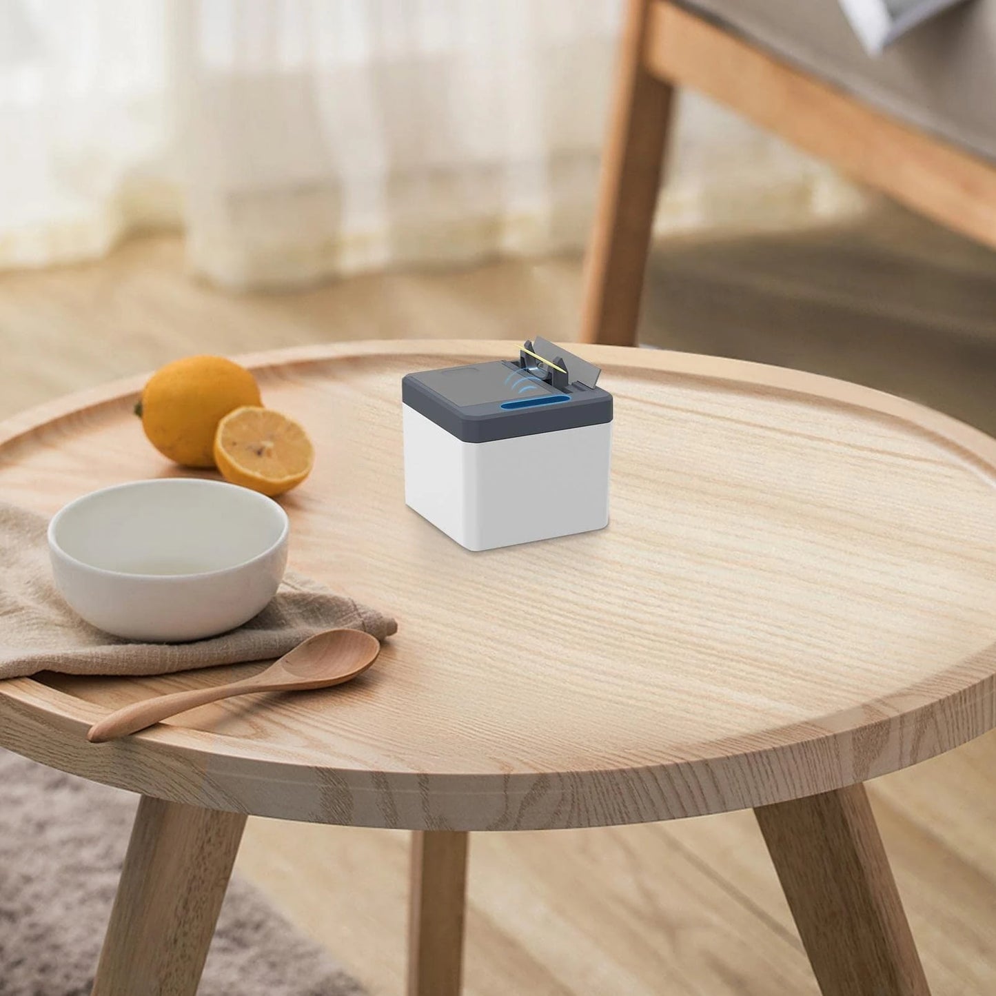 Automatic Toothpick Holder P0P-UP Toothpick Dispenser with Infrared Sensor Contactless Toothpick Dispenser with USB Charging for Living Rooms Kitchens Restaurants Shops Hotels