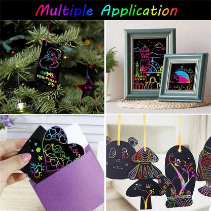 Funny Scratch Children Painting Notebook DIY Drawing Toy Big Blow Painting Children Educational Toys