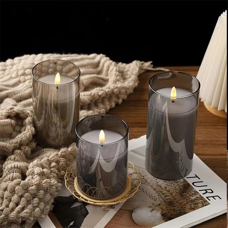 3Pack LED Battery Operated Decorative Light Remote Control Flameless Candles for Bedroom and Party