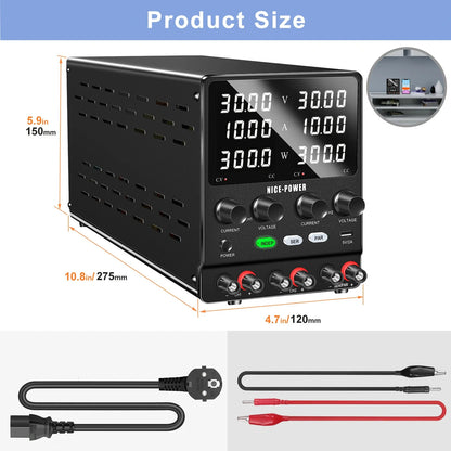 KUAIQU SPS-2KD Dual-Channel DC Power Supply Series Parallel Independent Triple Output Function Bench Power 120V 60V 30V