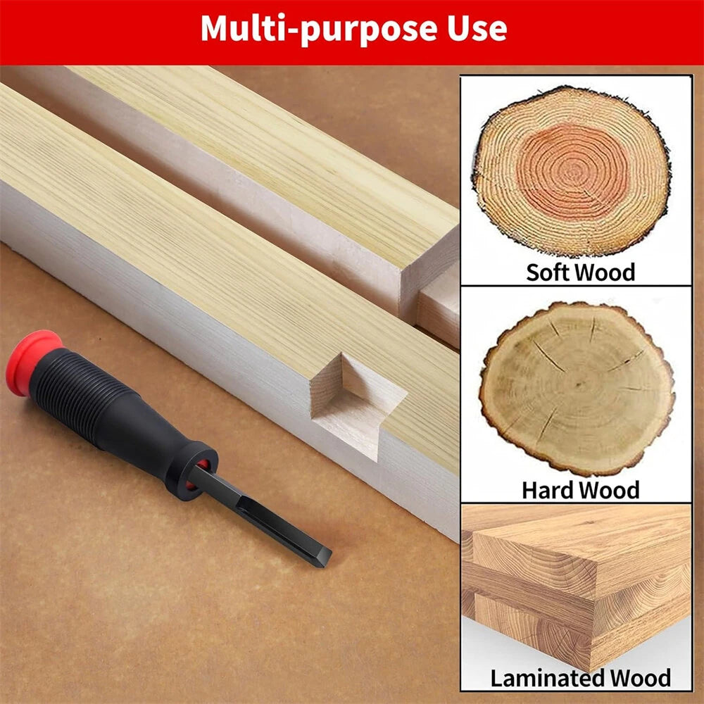 90 Right Angle Corner Chisel Mortise Chisel High Carbon Steel Blade Plastic Handle 2.76 Inch Depth for Door Installation Wood Carving Framing Woodworking Tools