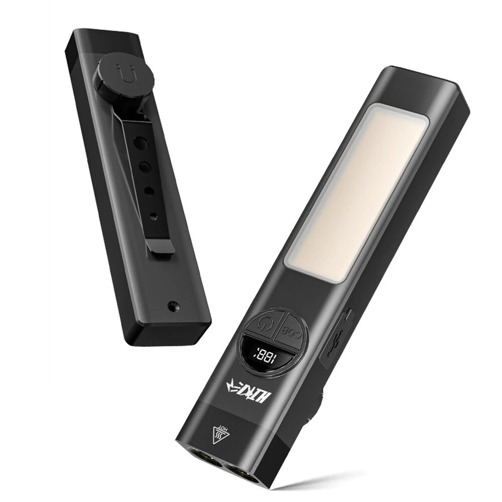 600LM Portable Flashlight UV Light 8 Lighting Modes Built In 1000mAh Battery Rechargeable Magnetic With Clip Emergency Torch Clip Pocket Light