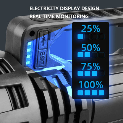 LED Brightest Power Charger Rechargeable Built-in Batter Flashlight Search high Light Rechargeable Light