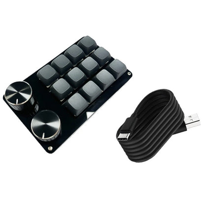 9/10/12/15 Keys Type-C Wired Mechanical Keypad with Dual Knobs Hot Swap Customized PC Gaming Keyboard for Office Computer Macro Design
