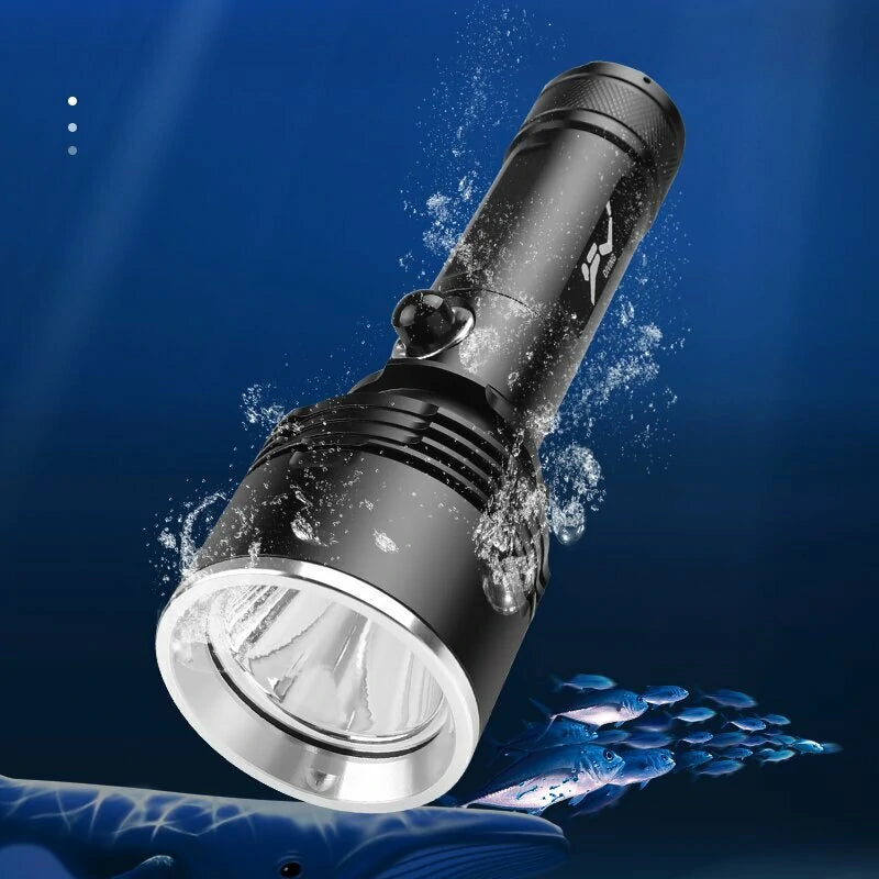 XHP70 Diving Light Yellow White LED 1500 Lumens Super Bright Diving Torch Underwater 50m Flashlight IPX8 Waterproof Diving Lamp for Diving Activities