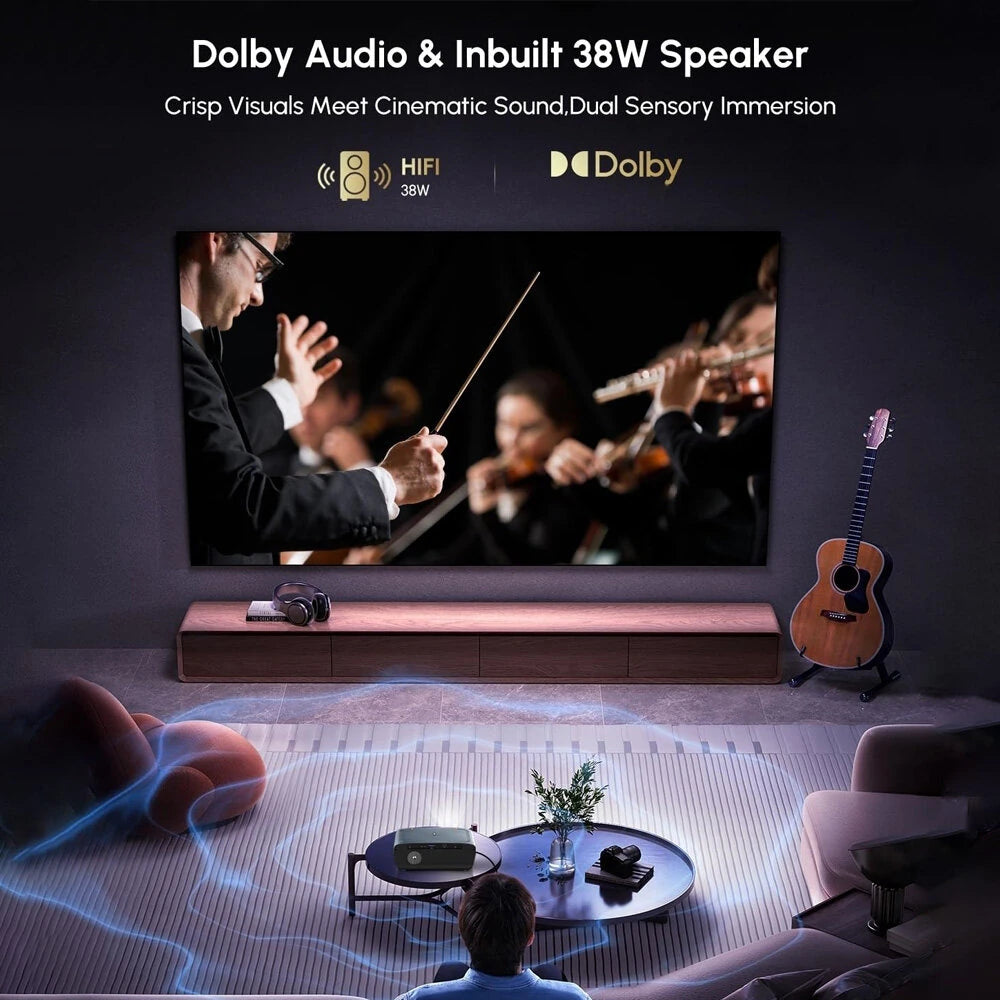 [Netfilx & Google TV Certified] Caiwei A9G 4K Android TV 14.0 Projector 1900 ANSI Lumens Auto Focus HDR10 WiFi6 Full HD Smart Home Cinema Netflix YouTube Primes Video Streaming Player