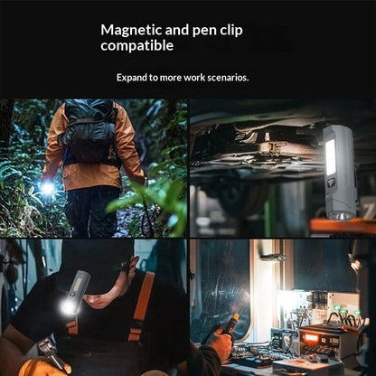 Bikight LY-905 Outdoors Magnetic LED Flashlight with Red LEP Pointer Dual Light Mode 5-Gear Dimming USB-C Recharging 18650 Battery for Outdoor Camping Hiking Emergency Tactical Torch Lamp with Back Backle Clip