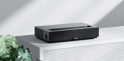 [EU Direct] FENGMI Formovie THEATER Triple Color 4K Google Assistant Smart T1 Short Throw Laser Projector Global Version UST UHD ALPD 4.0 RGB+ Android 11.0 OS Certificated 107% Rec.2020 color gamut 1800 ISO Lumens