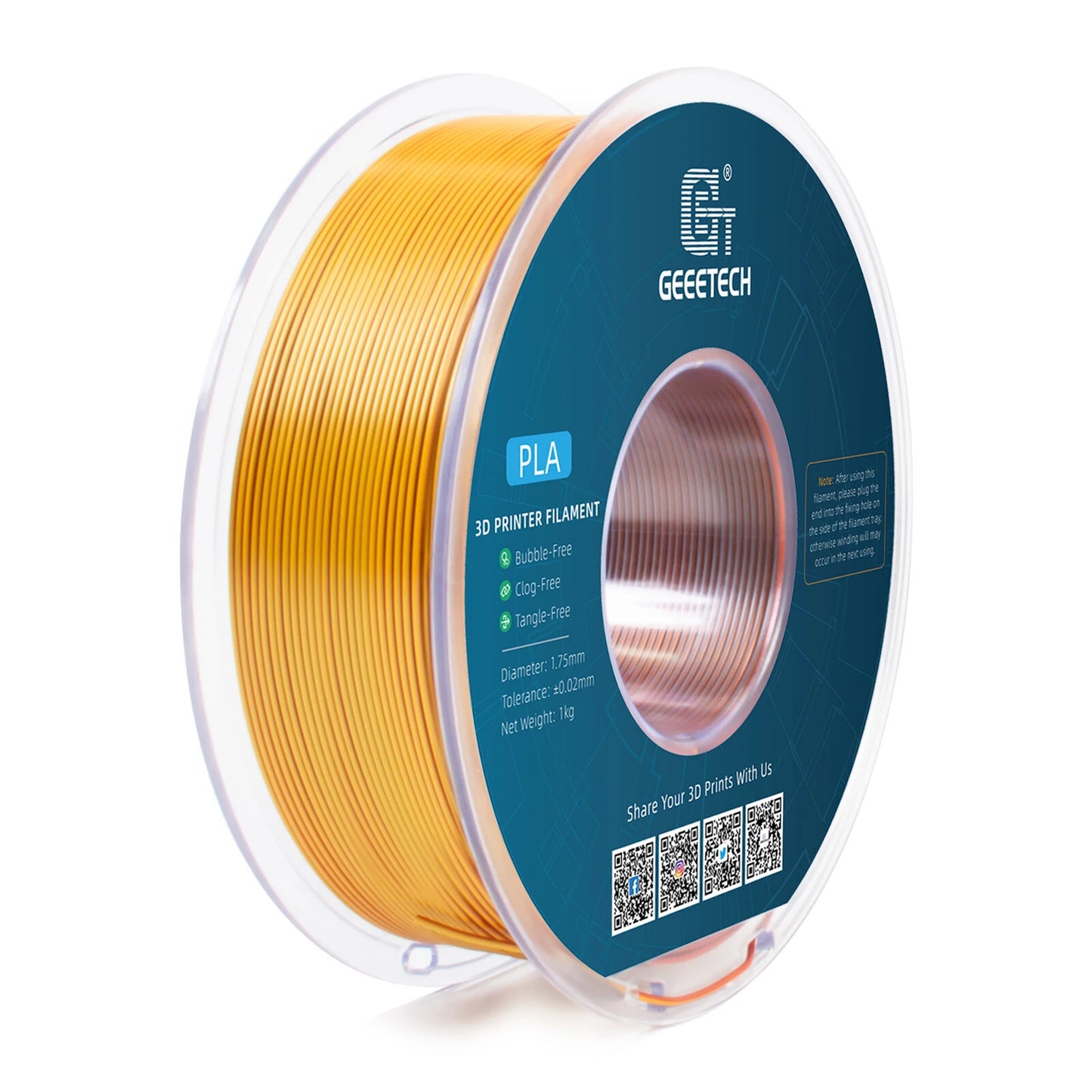 [EU/UK Direct]Geeetech Silk Tri-Color PLA 3D Printer Filaments 1.75mm 1kg/roll High Compatibility No Warping Multicolor Filament Strong Layer Adhesion for Printing