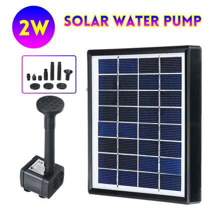 2W Solar Fountain Submersible Solar Water Pump Garden Fountain Submersible Pump with Suckers