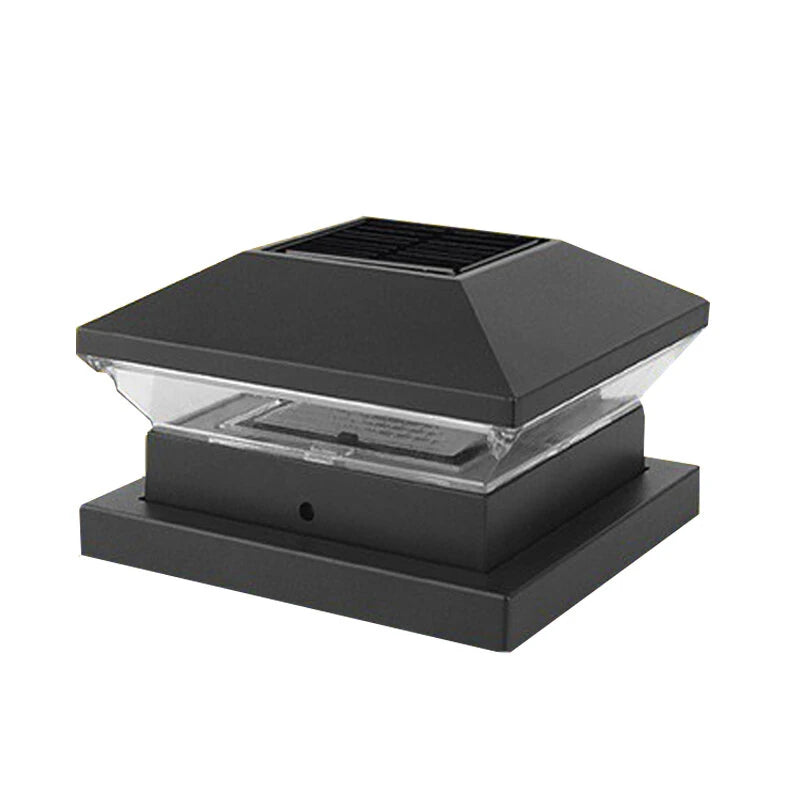 LED Solar Post Light 3000K+6000K Outdoor Transparent Garden Fence Villa Gate Post Lamp Courtyard Wall Lace Column Lamp  IP65 Waterproof