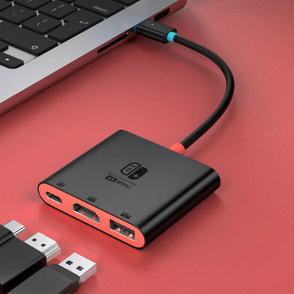 Switch2 3-in-1 Type-C Docking Station with 4K60Hz HD / PD100W / 5Gbps USB3.0 Multiports Hub Adapter Converter for TV Monitor Projector Switch Keyboard