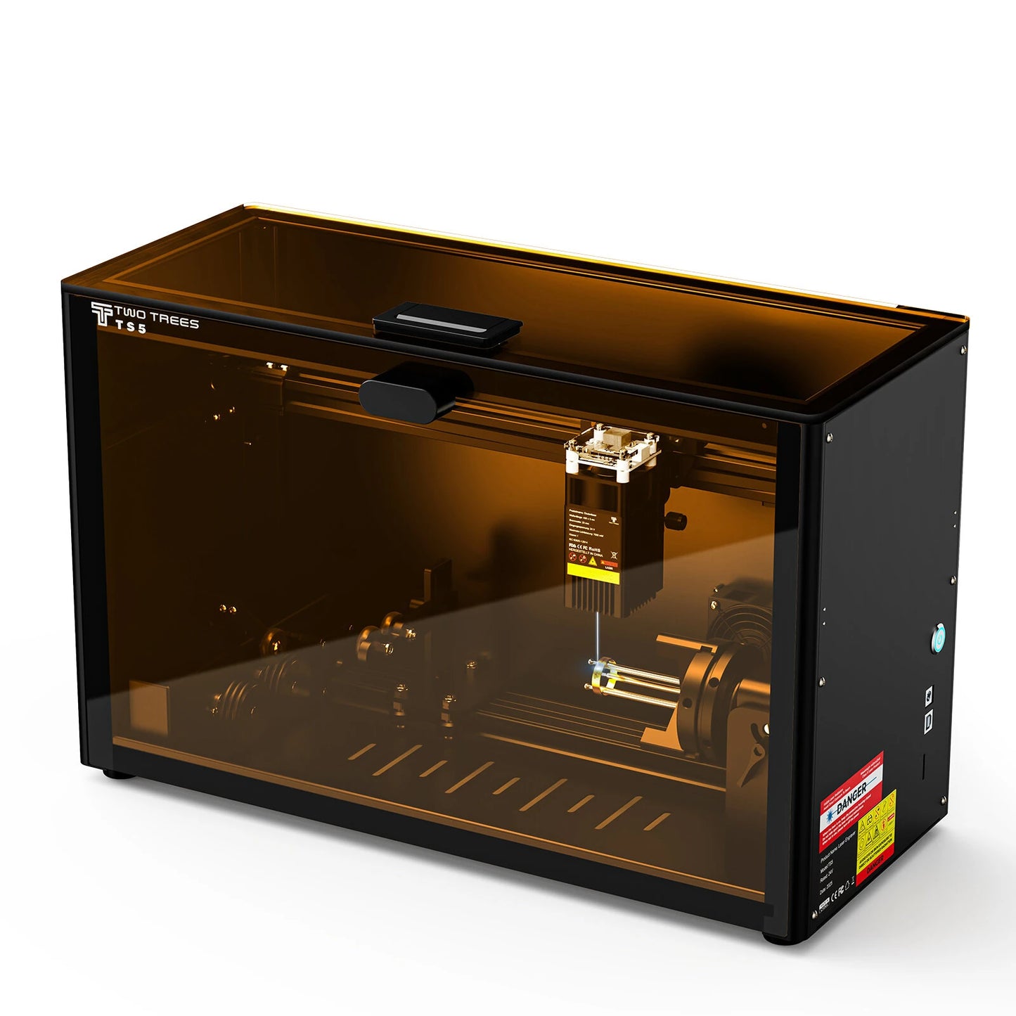 [EU Direct]TWO TREES TS5 4-in-1 Rotary Laser Engraver 10,000 mm/min Engraving Speed Eye Protaction Enclosed Design Laser Machine for Cups Rings Balls