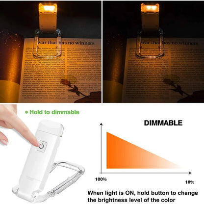 USB Rechargeable Book Reading Light Brightness Adjustable LED Clip on Book Light Eye Care Book Lamp for Kids Read Light