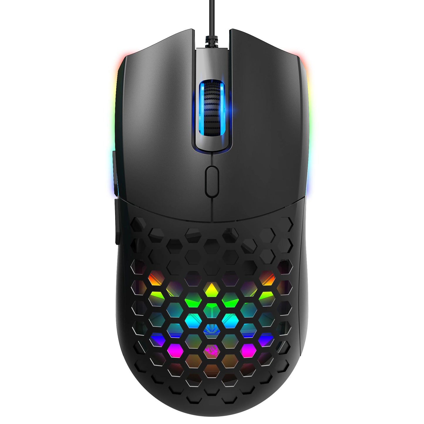 HXSJ S500 Wired Gaming Mouse Hollow Design 6400DPI RGB Backlight 6-Keys Ergonomics PC Office Computer Gamer Mice
