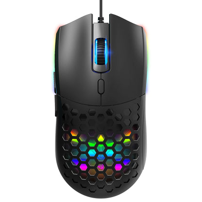 HXSJ S500 Wired Gaming Mouse Hollow Design 6400DPI RGB Backlight 6-Keys Ergonomics PC Office Computer Gamer Mice