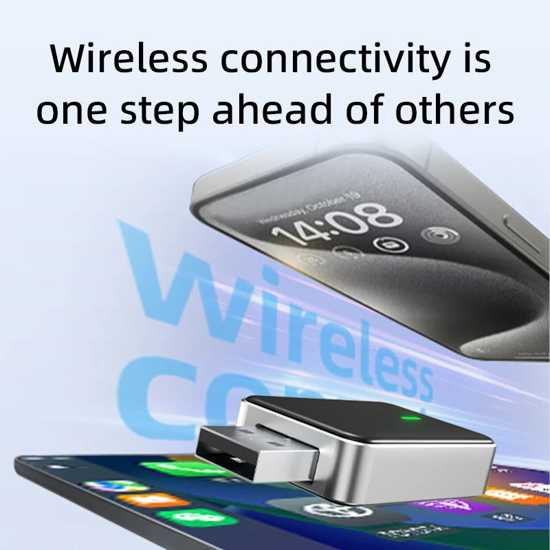 BABAOLONG  2 in 1 Wireless Carplay & Android Auto Adapter, Convert Wired to Wireless Adapter for Apple Carplay with Fast Stable 5.8Ghz WiFi Bluetooth Connection