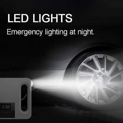 120W 12V Portable Corded Car Air Inflator Pump with LED Lighting  Automatic Tire Pumping with Intelligent Digital Display