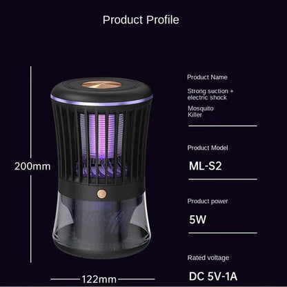 3000V Electric Shock 368UV Mosquito Traps Killer Lamp Electric Fly Trap Silent Electric Fly Catcher Gnat Traps USB Rechargeable Fly Zappers For Outdoor Home