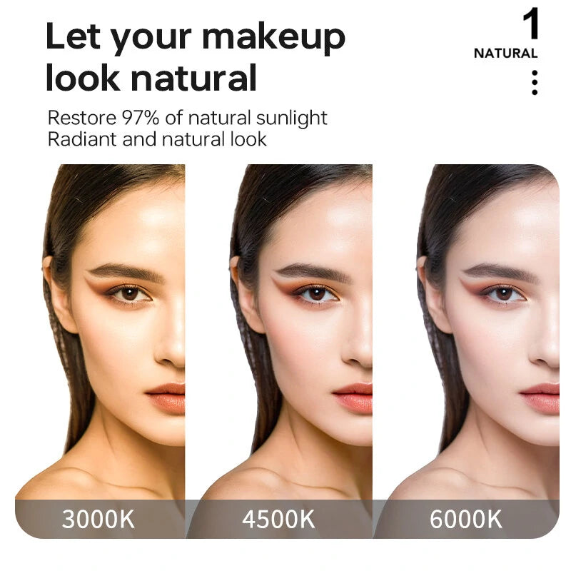 USB Charging 40cm LED Night Light 3 Color Adjustable 80LED 9 Levels Brightness Adjustment for Live Streaming Vlogging Makeup Photography